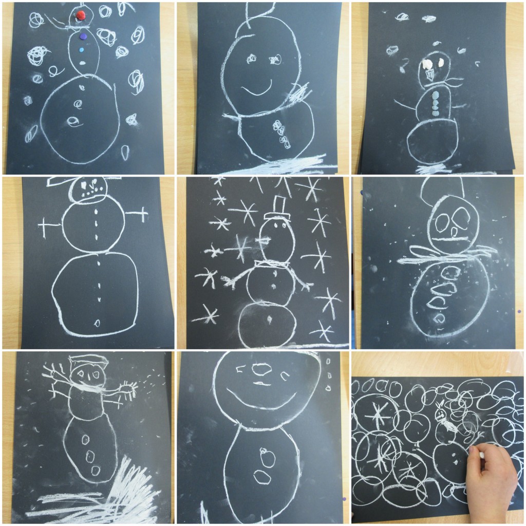 chalk snowmen
